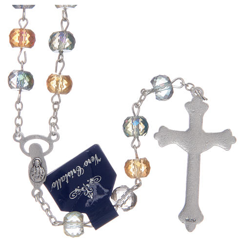 Rosary with crystal grains with shiny multicoloured cut 2