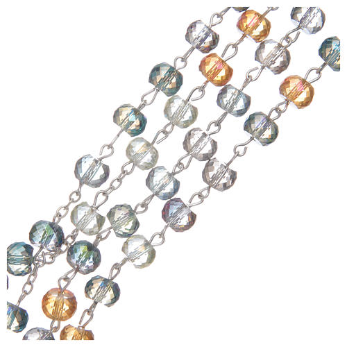 Rosary with crystal grains with shiny multicoloured cut 3