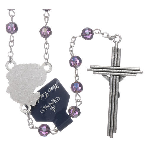Rosary beads in purple faceted crystal Archangels, 6mm 2