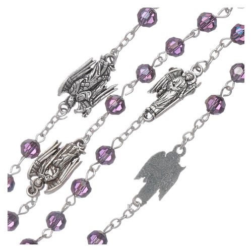 Rosary beads in purple faceted crystal Archangels, 6mm 3