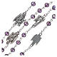 Rosary beads in purple faceted crystal Archangels, 6mm s3