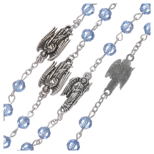 Rosary beads in light blue faceted crystal Archangels, 6mm 3