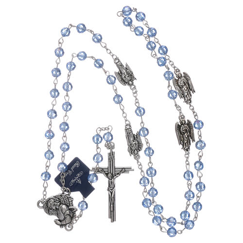 Rosary beads in light blue faceted crystal Archangels, 6mm 4