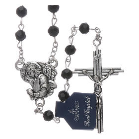 Rosary beads black crystal Archangels, 6mm