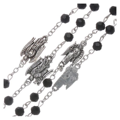 Rosary beads black crystal Archangels, 6mm 3
