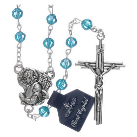 Rosary beads light blue crystal Archangels, 6mm