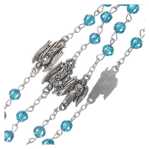 Rosary beads light blue crystal Archangels, 6mm 3