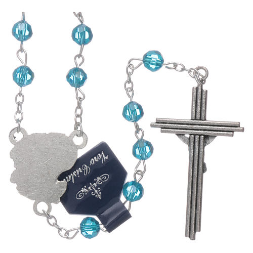 Rosary beads light blue crystal Archangels, 6mm 2