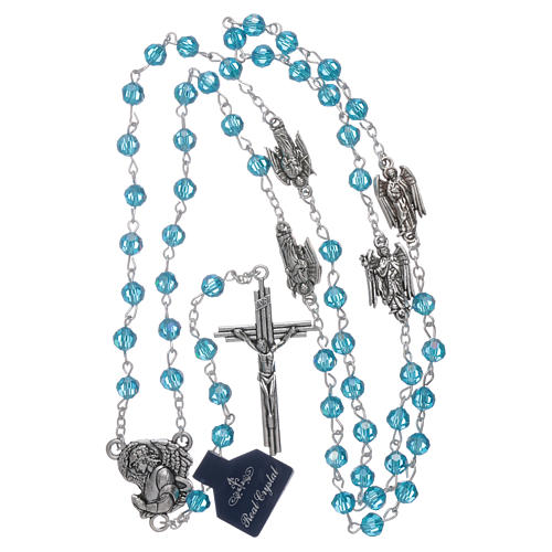 Rosary beads light blue crystal Archangels, 6mm 4