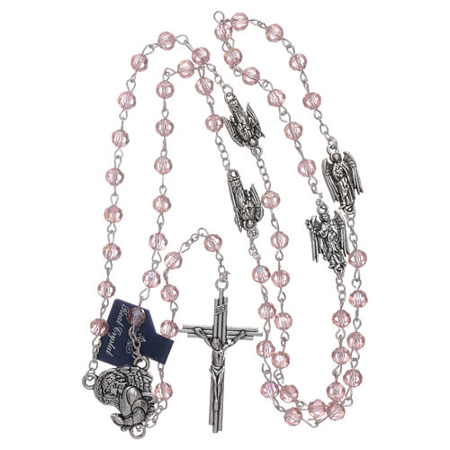 Rosary beads pink crystal Archangels, 6mm 4