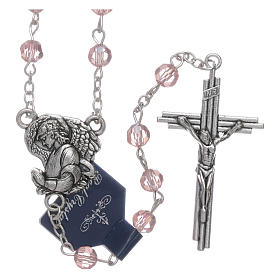 Rosary beads pink crystal Archangels, 6mm