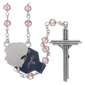 Rosary beads pink crystal Archangels, 6mm