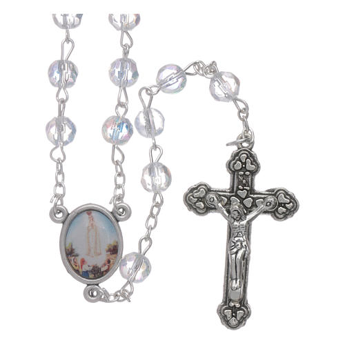 Our Lady of Fatima rosary trasparent crystal 6mm beads 1