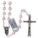 Rosary in pink crystal and oxidised metal s1