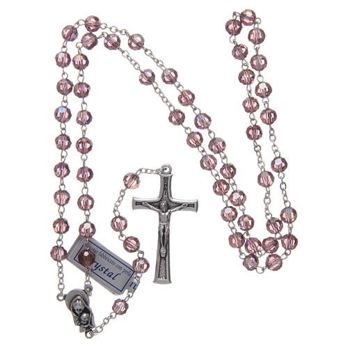 Rosary in amethyst crystal and oxidised metal 4