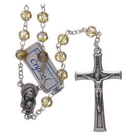 Rosary in gold crystal and oxidised metal