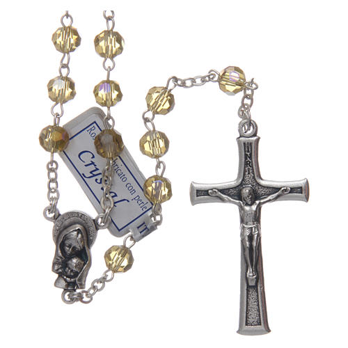 Rosary in gold crystal and oxidised metal 1