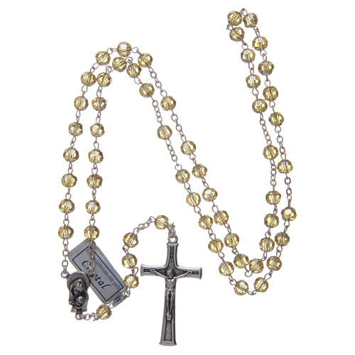 Rosary in gold crystal and oxidised metal 4
