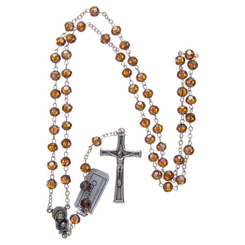 Rosary in smoky grey crystal and oxidised metal 4