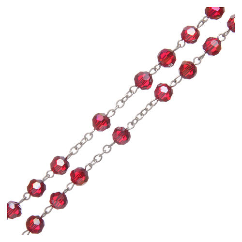 Rosary in ruby crystal and oxidised metal 3