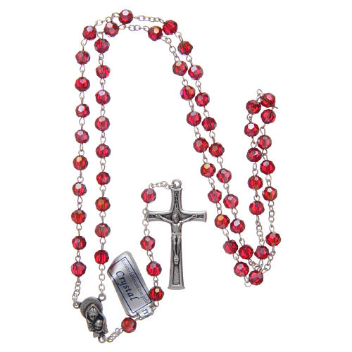 Rosary in ruby crystal and oxidised metal 4