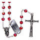 Rosary in ruby crystal and oxidised metal s1