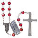 Rosary in ruby crystal and oxidised metal s2