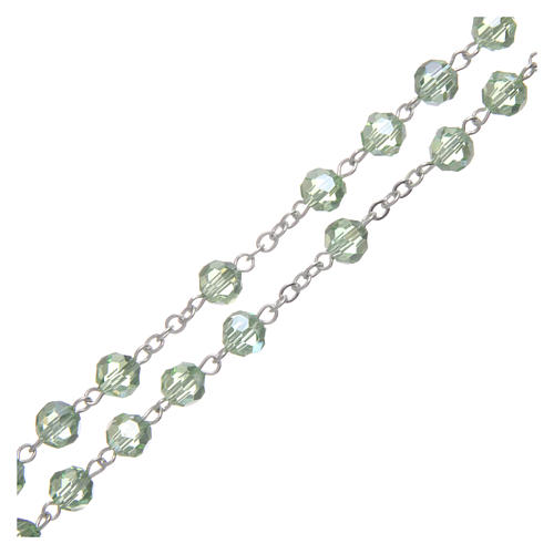 Różaniec kryształ zielony i metal oksydowany 3