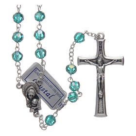 Rosary in emerald crystal and oxidised metal