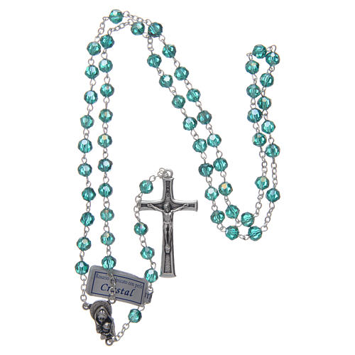 Rosary in emerald crystal and oxidised metal 4