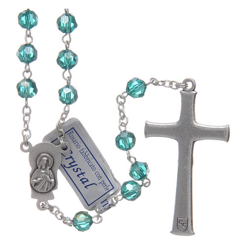 Rosary in emerald crystal and oxidised metal 2