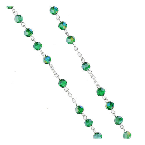 Rosary in emerald crystal and oxidised metal 3