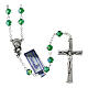 Rosary in emerald crystal and oxidised metal s1