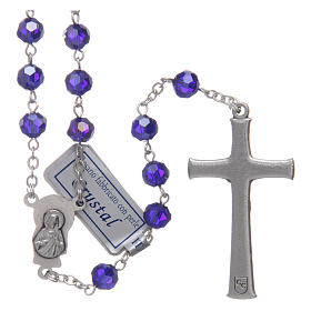 Rosary in blue crystal and oxidised metal