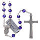 Rosary in blue crystal and oxidised metal s2