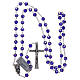 Rosary in blue crystal and oxidised metal s4
