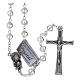Rosary in white crystal and oxidised metal s1