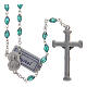 Rosary in emerald crystal with cross and center piece in oxidised metal s2
