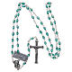 Rosary in emerald crystal with cross and center piece in oxidised metal s4
