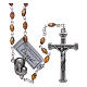 Rosary in smoky grey crystal with cross and center piece in oxidised metal s1