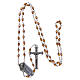 Rosary in smoky grey crystal with cross and center piece in oxidised metal s4