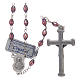 Rosary in amethyst crystal with cross and center piece in oxidised metal s2