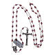 Rosary in amethyst crystal with cross and center piece in oxidised metal s4