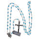 Rosary in aqua green crystal with cross and center piece in oxidised metal s4