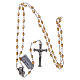Rosary in gold crystal with cross and center piece in oxidised metal s4