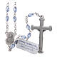 Rosary in sapphire crystal with cross and center piece in oxidised metal s2
