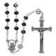 Rosary in metal with crystal grains beetle colour s1