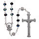 Rosary in metal with crystal grains beetle colour s2
