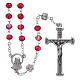 Rosary in metal with ruby crystal grains s1