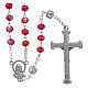 Rosary in metal with ruby crystal grains s2